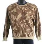 Billabong  Women's Camo Crewneck Sweatshirt – Size Medium, Brown Beige Pullover Photo 1