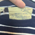 Brave Soul  Navy white Striped Women’s Sweater Size XL Preppy Nautical Photo 2