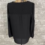 Gibson  Swiss Dot Sheer Black Blouse Photo 1