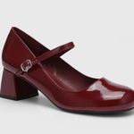Cider FAUX PATENT LEATHER CHUNKY HEELED MARY JANE SHOES Photo 1