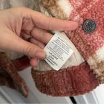 Wrangler NWOT Retro Fuzzy Plaid Sherpa Coat Pink Cream Checkered Photo 4