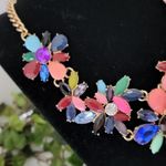 Stunning Multi Color Flower Necklace Set Gold Photo 4