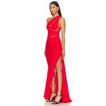 NBD  Christian Gown in Red Medium New Womens Long Maxi one shoulder formal Dress Photo 2