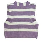 For Love & Lemons  Purple Stripe Sleeveless Cropped Sweater Vest Medium New Photo 24
