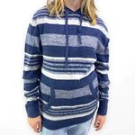 American Rag 100 Percent Cotton Striped Long Sleeve Hooded Pullover Sweatshirt Photo 0