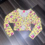 Torrid  Floral Yellow Long Sleeve Crop Top Photo 7