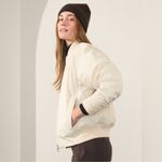 Athleta  Sateen Bomber Jacket in  Bone cream NEW Photo 3