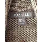 Roz & Ali Womens Crochet Knit Floral Vest 14/16 Wool Blend Sleeveless Open Front Photo 2