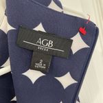 AGB Dress Navy Blue White Ombré Polka Dot Business Office Dress Women’s Size 2 Photo 3
