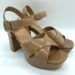 Jeffrey Campbell  Tan Patent Leather Strappy Chunky Platform Heel Women's size 7 Photo 0