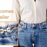 NWOT Adjustable Waist Tightener Clips Gold Color Photo 3