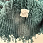 Entro ‎ Womens M Green Cable Knit V Neck Distressed Fringe Sweater Boho Western Photo 6