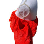 Sugar Lips Mini Dress Off The Shoulder Red Embroidered Women's Size Large Photo 5