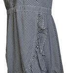 J.Crew  Faux Wrap Gingham Cotton Poplin Mini Dress Blue/White  EUC‎ Size 0 Photo 4
