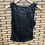 Rachel Zoe Black Sequin Flower Detail Tank Top Size Small Photo 1