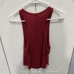 Bozzolo Red Ribbed Flowy Raceback Tank Top Photo 1