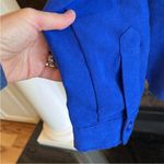 Notations Royal Blue Velvety Faux Suede Button Down Photo 5