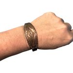 Vintage Navajo Copper Native American Etched Open Cuff Bracelet Brown Photo 0