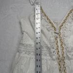 Cupshe  White Lace Dress PomPom Tie V Neck Sleeveless‎ Summer Beach Size L Photo 4