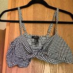Forever 21 Black and white checkered bralette tie front with straps size large Photo 0