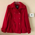 Dollhouse Red Button Down Pea Coat Size M Juniors Outter Wear Jacket. Photo 0