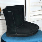 BEARPAW  Black Suede Boots Wool Lining Size 8 Photo 0
