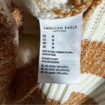 American Eagle  Sz M Cropped Sweater Orange White Stripe Knit Oversized Photo 6