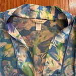 Delicates Vintage 90s  Vibrant Blue Floral Kimono Robe Photo 2