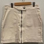 Billabong Pockets Zip Front Ivory Mini Skirt Photo 0