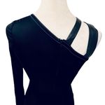 YIGAL AZROUËL COATED JERSEY MESH LEATHER COMBO CUTOUT MAXI GOWN SIZE US 0 Black Photo 5