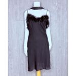 Vintage metallic jump midi body con dress with feathers and Shaw / belt scarf md Black Size M Photo 1