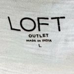 Loft  Women's White Multicolor Zebra Striped Top Photo 3