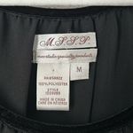 Max Studio MSSP Size M Black Shift Dress With Metallic and Velvet Floral Design Photo 5