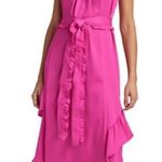 Derek Lam New 10 Crosby  Dasha Halter Midi Dress Pink Ruffle Keyhole High Low  4 Photo 0