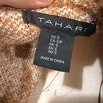 Tahari  | Tan and Cream Mosaic pattern open front cardigan size small Photo 1