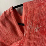 H by Halston HALSTON WRAP DRESS WOMENS SIZE XL CORAL SPLASH DESIGN HIGH LOW HEM BELTED Photo 3