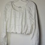 ZARA White Voluminous Women's Crop Top Blouse Size M Photo 1
