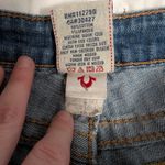 True Religion  Distressed Skinny Jean Shorts Made In USA Womens 26 Medium Wash Photo 4