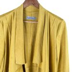Bagatelle  Faux Suede Drape Moto Jacket Blazer Open Front Yellow, Size‎ Small Photo 2