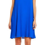 Sequin Hearts  Blue Dress Prom Formal Holiday Accordion Shift Rhinestones Medium Photo 0