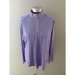 Sport Haley 1/4 Zip Shirt Size L Pink Blue Geometric Mesh Inset Pickleball Golf Size L Photo 1