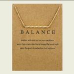 Boutique NEW Balance Bar Necklace Gold Minimalist Pendant Delicate Chain Jewelry Gift Photo 3