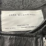 ZARA Black Genuine Leather Biker Jacket with Asymmetrical Zipper Size XS / S Photo 5