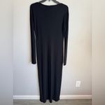 Kamali Kulture Black Slinky Long Sleeve Full Length Maxi Dress Womens L Classic Size L Photo 5