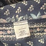 Pink Rose Navy Floral Lightweight Textured Cross Front V-Neck Flare Sleeve Top Photo 10