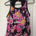 Tropical Escape  Women's Floral Swim Top Tank Tankini Size 14 Multicolor Photo 0