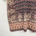 Lucky Brand Brown & Cream Printed Short Sleeve Blouse Womens S Boho Casual Photo 1