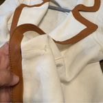 Graeme Black Vintage Jacket Blazer Cream Bone Leather Trim Tan M Coastal Career Size M Photo 9