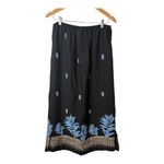 Vintage Teddi Maxi Skirt Black Floral Boho Beach Resort Large Women Size Large Photo 3