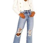 L'Agence Adele High-Rise Cropped Jeans Fallbrook Wash Size 24 Distressed Raw Hem Photo 0